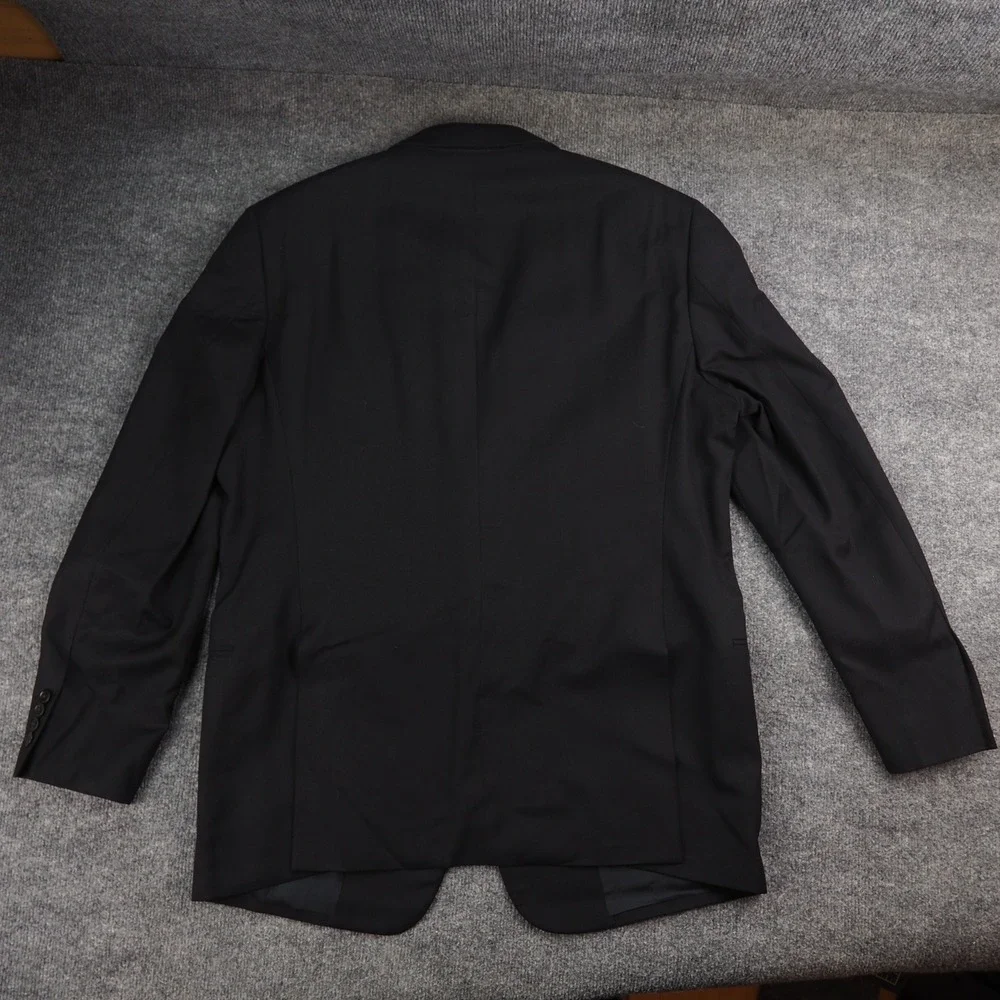 Armani Collezioni Blazer Mens 44R Black Wool Italy Two Button Luxury Sport Coat